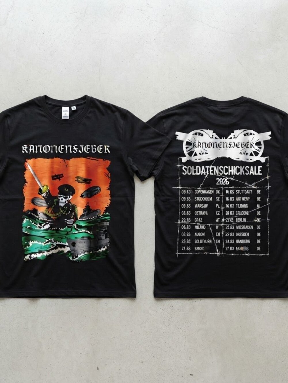 Kanonenfieber Soldatenschicksale Tour 2026 Black T-Shirt S-4XL